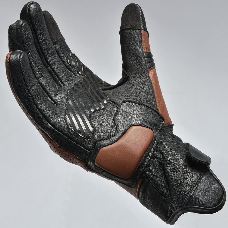 JAG J.A.G. Motorcycle Gloves - Premium Leather Perforated Motorcycle Gloves for Men with Knuckle Protection | Touchscreen Motorbike Riding Gloves - Image 3